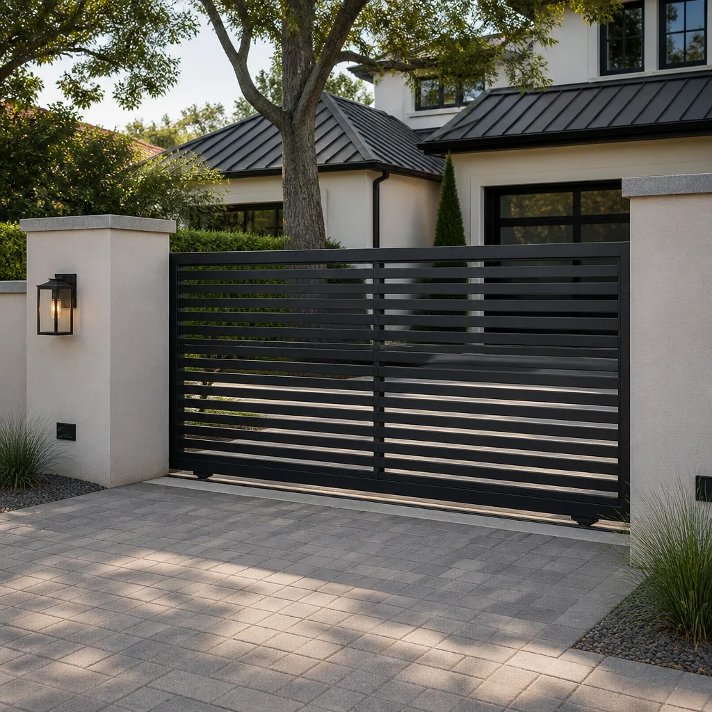 Sliding driveway gates